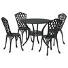 vidaXL Conjunto de Comedor de Jard&iacute;n 5 pcs Negro Aluminio