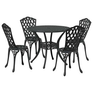 vidaXL Conjunto de Comedor de Jard&iacute;n 5 pcs Negro Aluminio