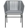 vidaXL Juego comedor jardín 5 pzas cojines ratán sintético vidrio gris