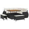 vidaXL Conjunto de sof&aacute;s de jard&iacute;n 8 uds. Negro rat&aacute;n sint&eacute;tico
