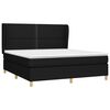 vidaXL Cama box spring con colch&oacute;n tela negro 180x200 cm