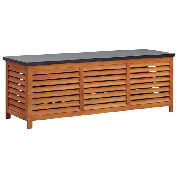 vidaXL Caja de almacenaje jardín madera maciza eucalipto 150x50x55 cm