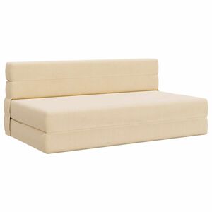 vidaXL Sof&aacute; Cama Plegable Crema 152 x 86,5 x 60 cm Tela