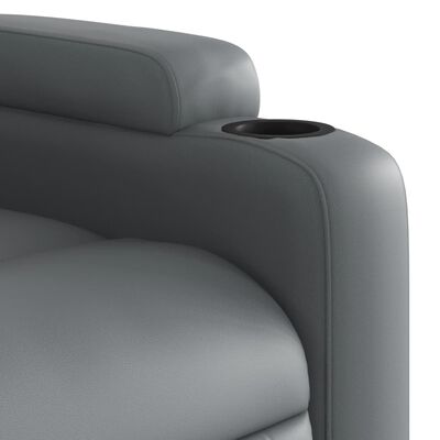 vidaXL Sillón de masaje reclinable eléctrico cuero sintético gris