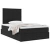 vidaXL Cama con almacenamiento y colch&oacute;n Negro 120 x 190 cm Terciopelo