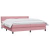 vidaXL Cama box spring con colch&oacute;n terciopelo rosa 180x210 cm