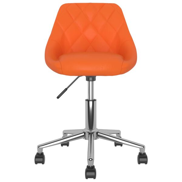 vidaXL Sillas de comedor giratorias 2 uds cuero sint&eacute;tico naranja