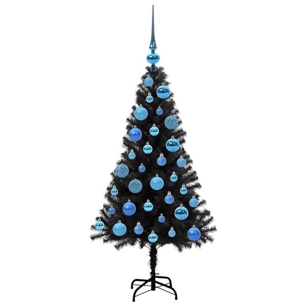 vidaXL &Aacute;rbol de Navidad con 150 LED con soporte Negro 120 cm PVC