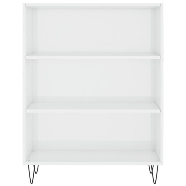 vidaXL Estanter&iacute;a madera de ingenier&iacute;a blanco brillo 69,5x32,5x90 cm