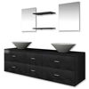 vidaXL Conjunto de muebles de ba&ntilde;o y lavabo 7 piezas negro