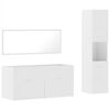 vidaXL Set muebles de ba&ntilde;o 3 piezas madera contrachapada blanco brillo