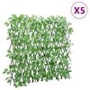 vidaXL Enrejado expansible hiedra artificial verde 5 uds 180x60 cm