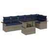 vidaXL Conjunto de sof&aacute; de jard&iacute;n 7 uds. Gris Polirat&aacute;n