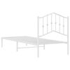 vidaXL Estructura cama sin colch&oacute;n con cabecero metal blanco 80x200 cm