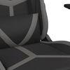 vidaXL Silla gaming de masaje y reposapiés cuero sintético negro gris