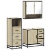 vidaXL Set de muebles de ba&ntilde;o 3 pzas madera contrachapada roble Sonoma