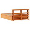 vidaXL Estructura cama con cabecero madera pino marr&oacute;n cera 140x190 cm