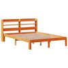 vidaXL Cama sin colch&oacute;n madera maciza de pino marr&oacute;n cera 140x200 cm