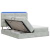 vidaXL Cama de almacenamiento LED con colch&oacute;n Gris Claro 200 x 200 cm