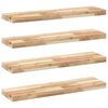 vidaXL Estantes flotantes 4 uds madera acacia sin tratar 100x20x4 cm