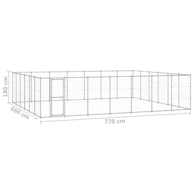 vidaXL Perrera de exterior de acero galvanizado 50,82 m²