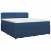 vidaXL Cama box spring con colch&oacute;n con cabecera Azul 140 x 200 cm Tela