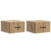 vidaXL Mesita de Noche de Pared 2 uds. Roble artisan 34,5 x 33 x 20 cm