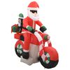vidaXL Pap&aacute; Noel inflable navide&ntilde;o en moto LED IP44 160 cm