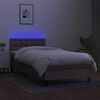 vidaXL Cama box spring colch&oacute;n y luces LED tela gris taupe 100x200 cm