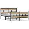 vidaXL Estructura de cama sin colch&oacute;n metal roble Sonoma 140x200 cm