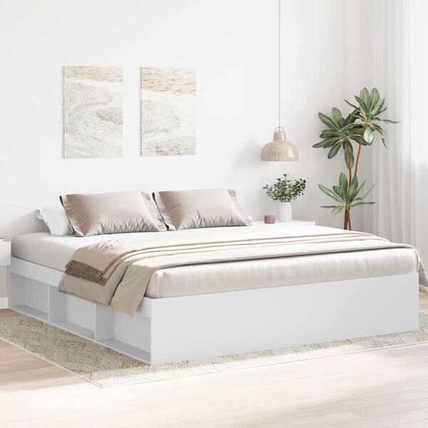 vidaXL Estructura de cama blanca 200x200 cm