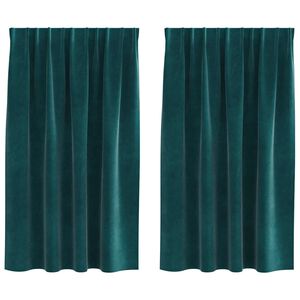 vidaXL Cortinas opacas 2 uds. Verde oscuro 140 x 140 cm Terciopelo