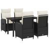 vidaXL Conjunto de Comedor de Jard&iacute;n 5 uds. Negro y Crema