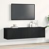 vidaXL Mueble de TV de madera de roble negro 120x30x30,5 cm