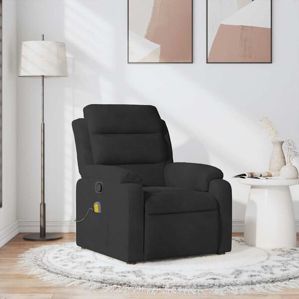 vidaXL Sill&oacute;n de masaje reclinable de terciopelo negro