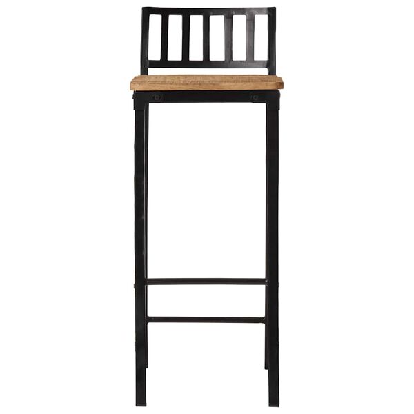 vidaXL Set de mesa alta y taburetes 3 pzas madera maciza mango y metal