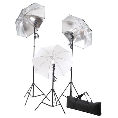 vidaXL Kit de estudio fotográfico con set de luces y telón de fondo
