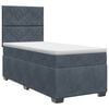 vidaXL Cama box spring con colch&oacute;n Gris oscuro Individual Terciopelo