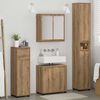 vidaXL Juego de muebles de ba&ntilde;o con caj&oacute;n Manual 4 pcs Roble artesanal