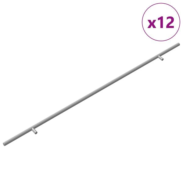 vidaXL Manija de armario 12 pcs Plateado 800 mm Acero inoxidable