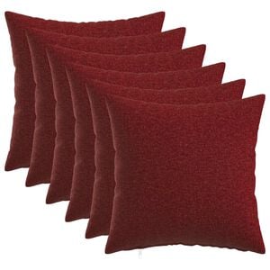 vidaXL Funda de almohada 6 uds. HEERLEN Rojo vino 30 x 30 cm Tela