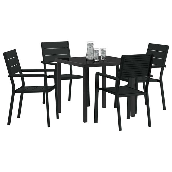 vidaXL Conjunto de Comedor de Jard&iacute;n 5 pcs Negro