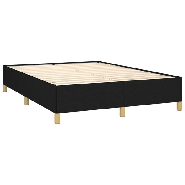 vidaXL Cama box spring con colch&oacute;n tela negro 140x190 cm