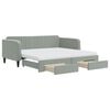 vidaXL Sof&aacute; cama nido con cajones terciopelo gris claro 90x190 cm
