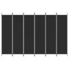 vidaXL Biombo divisor de 6 paneles de tela negro 300x200 cm