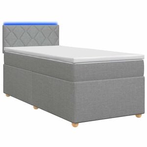vidaXL Cama box spring con colch&oacute;n Gris Claro 80 x 200 cm Tela
