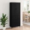 vidaXL Aparador alto 2 pcs Roble Negro Madera de Ingenier&iacute;a y Vidrio