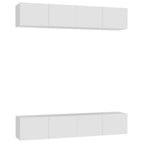 vidaXL Muebles para TV 4 uds madera contrachapada blanco 80x30x30 cm