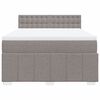 vidaXL Cama box spring con colch&oacute;n tela gris taupe 140x190 cm