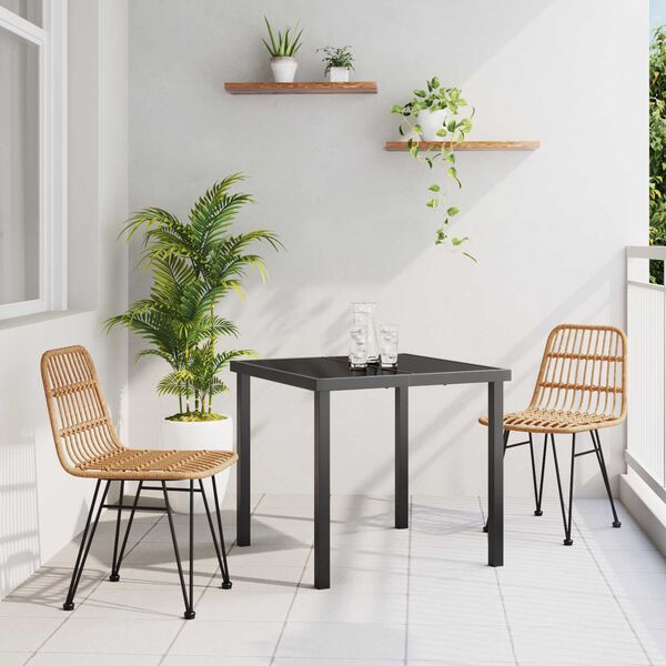 vidaXL Conjunto de Comedor de Jard&iacute;n 3 pcs Marr&oacute;n